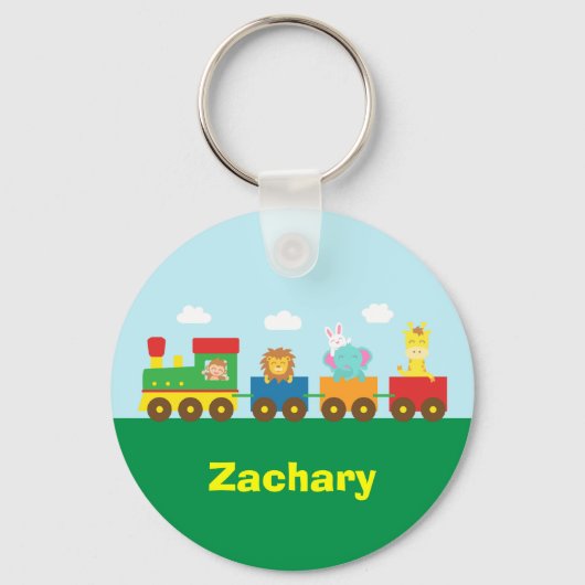 Kleurrijke Cute Dieren Trein voor Kinderen Sleutelhanger (Voorkant)