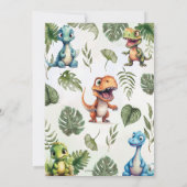 Kleurrijke Cute Dinosauriërs Groene Jongens Baby S Kaart (Achterkant)