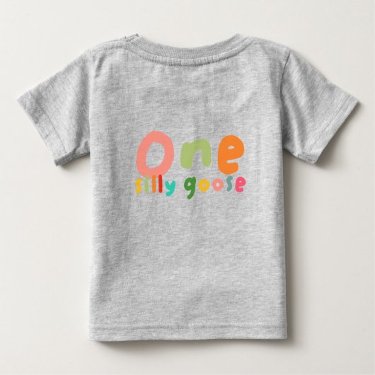 Kleurrijke Cute Eén Dwaas Gans 1e Verjaardag Meisj (Achterkant)