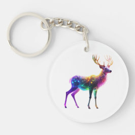 Kleurrijke Cute Glowing Neon Herten Kunst Sleutelhanger