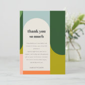 Kleurrijke Cute Groovy Retro Boog Verjaardag voor Bedankkaart (Staand voorkant)