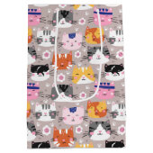 Kleurrijke Cute Katten Medium Cadeauzakje (Achterkant)
