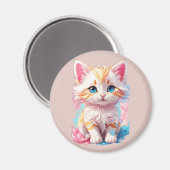 Kleurrijke Cute Kawaii Kitten Magneet (Voorkant / Achterkant)