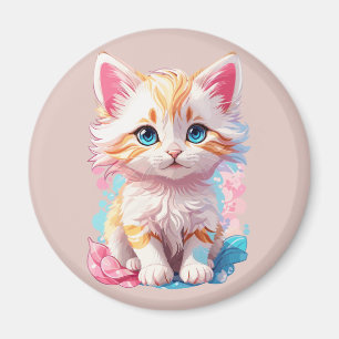 Kleurrijke Cute Kawaii Kitten Magneet
