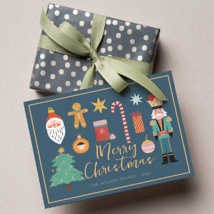 Kleurrijke Cute Kerst Notenkraker Koekje Kaart