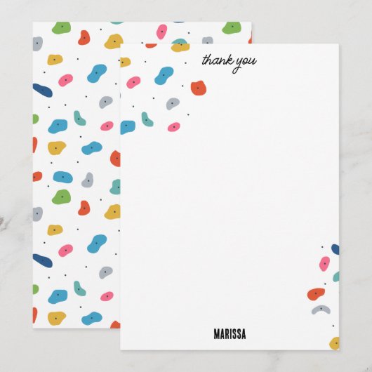 Kleurrijke Cute Kids Rotsbeklimmen Bedankkaart (Voorkant / Achterkant)