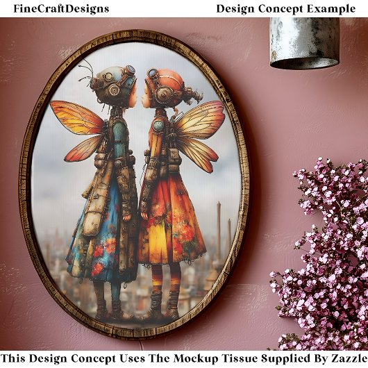 Kleurrijke Cute Steampunk Feeën EK6L Decoupage Tissuepapier