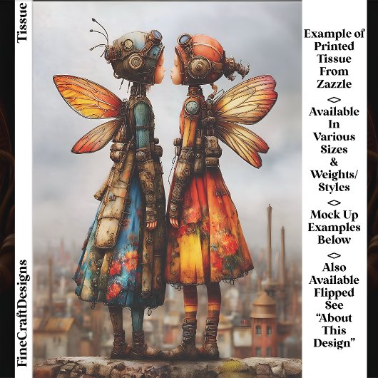 Kleurrijke Cute Steampunk Feeën EK6L Decoupage Tissuepapier