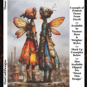 Kleurrijke Cute Steampunk Feeën EK6R Decoupage Tissuepapier