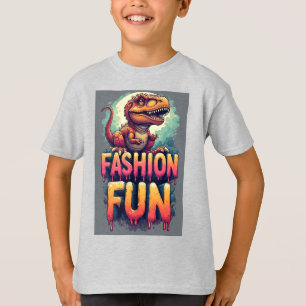 Kleurrijke Cute T-Rex Met Mode Pret Typografie T-shirt