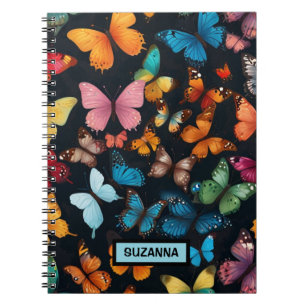Kleurrijke Cute Vlinder Gepersonaliseerd Notitieboek