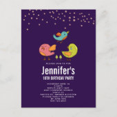 Kleurrijke Cute Whimsical Vogels Verjaardag Briefkaart (Voorkant)