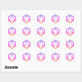 Kleurrijke D20 Dobbelstenen Vierkante Sticker (Vel)