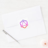 Kleurrijke D20 Dobbelstenen Vierkante Sticker (Envelop)