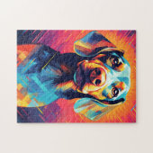 Kleurrijke Dachshund Art Legpuzzel (Horizontaal)