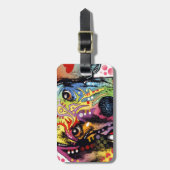 kleurrijke Dachshund-kunst Bagagelabel (Voorkant verticaal)