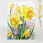 Kleurrijke Daffodil Flowers Kaart (Gele Bloem)
