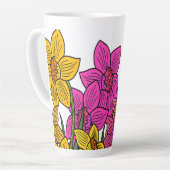Kleurrijke Daffodils Bloemen Ontwerp Latte Mok (Linkerhoek)