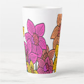 Kleurrijke Daffodils Bloemen Ontwerp Latte Mok (Voorkant)