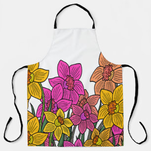 Kleurrijke Daffodils Bloemen Ontwerp Schort