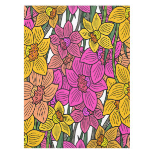 Kleurrijke Daffodils Bloemen Ontwerp Tafelkleed