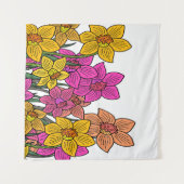 Kleurrijke Daffodils Bloemen Ontwerp Wandkleed (Voorkant (horizontaal))