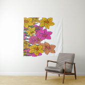 Kleurrijke Daffodils Bloemen Ontwerp Wandkleed (In Situ (horizontaal))
