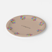 KLEURRIJKE DAG Grafische bloemen op elke kleur Papieren Bordje (Gekanteld)