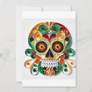 KLEURRIJKE DAG VAN DE DODE BLOEM KULL QUILLING ART FEESTDAGENKAART