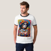 Kleurrijke Dag van de Dode Schoonheid T-shirt (Voorkant volledig)