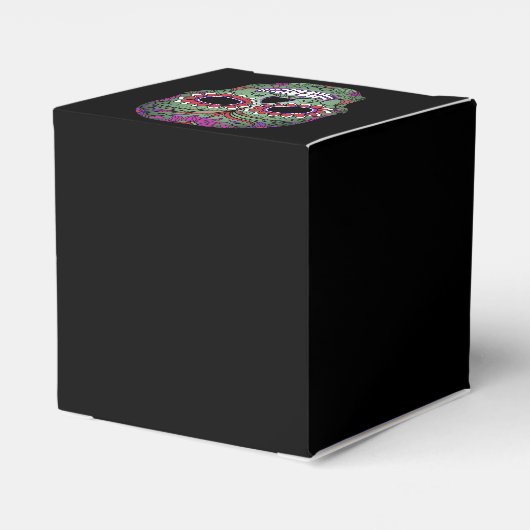 Kleurrijke dag van de dode suikerschedel bedankdoosjes (Achterkant)