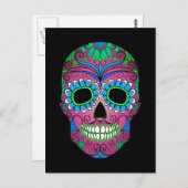 Kleurrijke dag van de dode suikerschedel briefkaart (Voorkant / Achterkant)