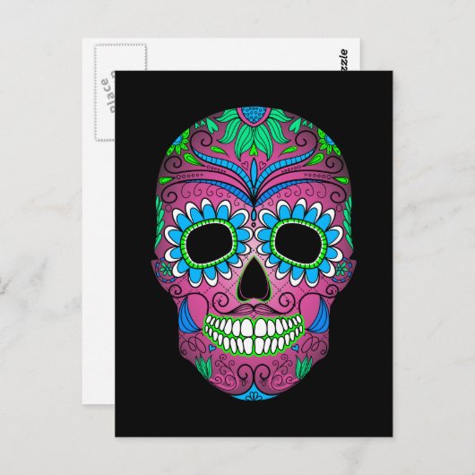 Kleurrijke dag van de dode suikerschedel briefkaart (Voorkant / Achterkant)