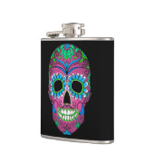 Kleurrijke dag van de dode suikerschedel heupfles (Links)