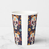 Kleurrijke dag van de dode suikerschedel naadloos  papieren bekers (Rechts)