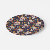 Kleurrijke dag van de dode suikerschedel naadloos papieren bordje (Gekanteld)