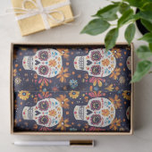 Kleurrijke dag van de dode suikerschedel naadloos  tissuepapier (Geschenk)