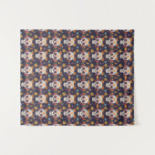 Kleurrijke dag van de dode suikerschedel naadloos  wandkleed (Voorkant (horizontaal))