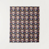 Kleurrijke dag van de dode suikerschedel naadloos  wandkleed (Voorkant)