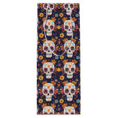 Kleurrijke dag van de dode suikerschedel naadloos  wijn cadeautas (Achterkant)