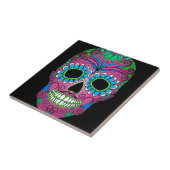 Kleurrijke dag van de dode suikerschedel tegeltje (Zijkant)