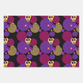 Kleurrijke dag van de dode suikerschedels inpakpapier vel (Voorkant 2)