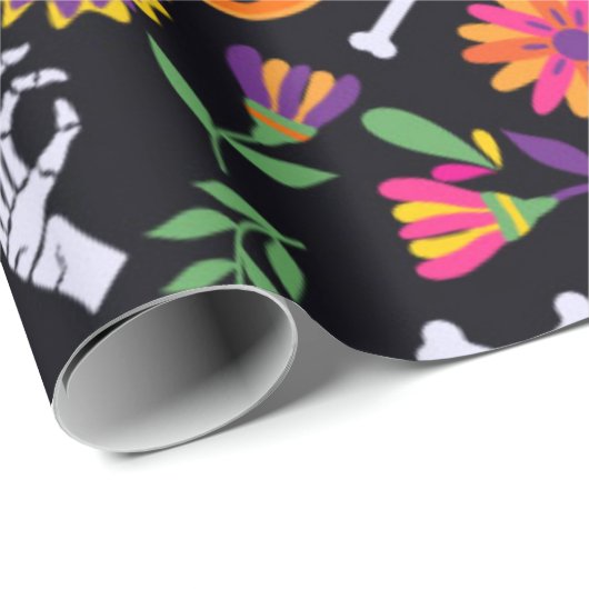 Kleurrijke dag van het dode patroon cadeaupapier (Rol Hoek)