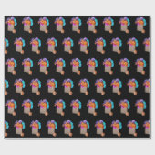 Kleurrijke dagen in bruine tas cadeaupapier (Vlak)