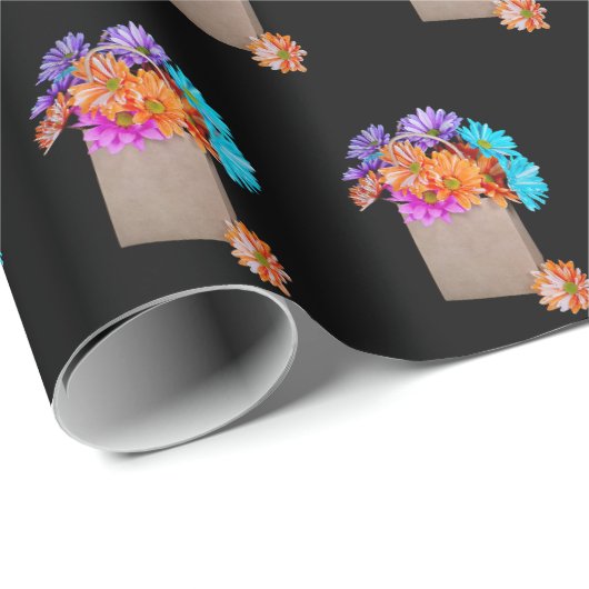 Kleurrijke dagen in bruine tas cadeaupapier (Rol Hoek)