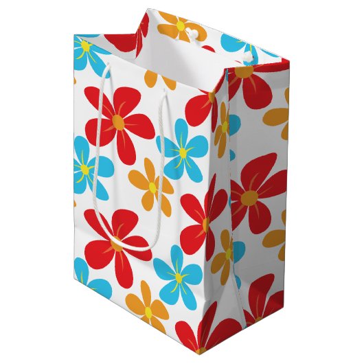 kleurrijke dagen op wit medium cadeauzakje (Voorkant Gekanteld)