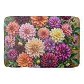 Kleurrijke Dahlia Bloemen Badmat (Voorkant)