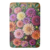 Kleurrijke Dahlia Bloemen Badmat (Voorkant Verticaal)