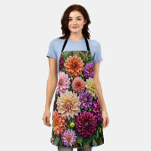 Kleurrijke Dahlia Bloemen Schort (Gedragen)