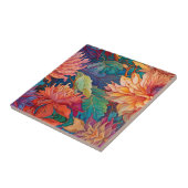 Kleurrijke Dahlia Bloemen Tapestry Tegeltje (Zijkant)